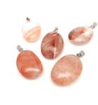 R. M. ékszer Lencse medál Hematoid kvarc vörös AA (MDG) (020848)