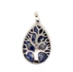 R. M. ékszer Felezett csepp medál fa szodalit 25x35mm (021479)