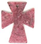 R. M. ékszer Átfúrt medál Rodonit kereszt 40x50mm (021214)