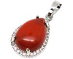 R. M. ékszer Csepp medál fém str Jáspis vörös 17x25mm (021735)