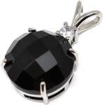 R. M. ékszer Kerek medál fém faz Obszidián 16mm (021849)