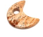R. M. ékszer Jáspis kép medál átfúrt félhold 30mm (021325)