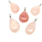 R. M. ékszer Csepp medál Rózsakvarc (MDG) (020843)