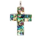 R. M. ékszer Kereszt medál pávakagyló 40x50mm (021450)