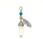 R. M. ékszer Vogel medál fém toll opalit 8x30mm (021522)