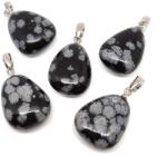 R. M. ékszer 20/25mm Obszidián hópehely csepp medál (056543)