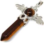 R. M. ékszer Csúcs medál fém szárny Tigrisszem 4x5cm (021824)