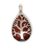 R. M. ékszer Ásvány medálok Felezett csepp medál fa goldstone vörös 25x35mm (021486)