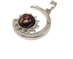 R. M. ékszer Hold nap medál fémmel Rodonit 25mm (021067)