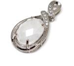 R. M. ékszer Ovális medál fém str faz Hegyikristály 2x4cm (021710)