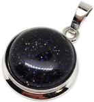 R. M. ékszer Kerek medál fém Goldstone kék 2cm (020577)