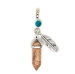 R. M. ékszer Vogel medál fém toll Jáspis kép 8x30mm (021770)