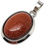 R. M. ékszer Ásvány medálok Ovális medál fém Goldstone vörös 1, 5x2cm (021016)