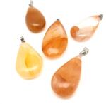 R. M. ékszer Csepp medál Hematoid kvarc sárga AA (MDG) (020837)