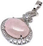 R. M. ékszer Ovális medál fém str Rózsakvarc 2, 5x3cm (021611)