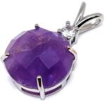R. M. ékszer Kerek medál fém faz Ametiszt 16mm (021845)