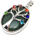 R. M. ékszer Ovális medál fém fa str szines Aventurin 2x3cm (021721)