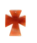 R. M. ékszer Átfúrt medál Aventurin barack kereszt 40x50mm (021224)