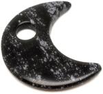 R. M. ékszer Obszidián hópehely medál átfúrt félhold 35mm (021337)