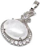 R. M. ékszer Ovális medál fém str Hegyikristály 2, 5x3cm (021676)