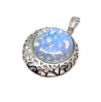 R. M. ékszer Kerek medál fém Opalit 3cm (020772)