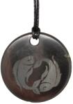 R. M. ékszer Shungit medál gravírozott halak 30mm (024623)