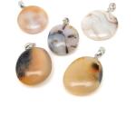 R. M. ékszer Lencse medál achát dendrites 25-30mm (MDG) (021041)
