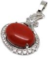 R. M. ékszer Ovális medál fém str Jáspis vörös 2, 5x3cm (021680)