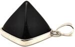 R. M. ékszer Piramis medál fémmel Ónix 2x2cm (021229)
