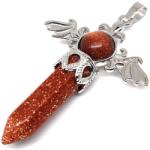 R. M. ékszer Csúcs medál fém szárny Goldstone vörös 4x5cm (021832)