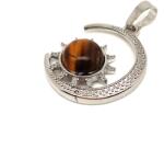 R. M. ékszer Hold nap medál fémmel Tigrisszem 25mm (021027)