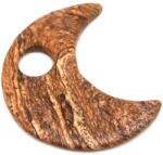 R. M. ékszer Jáspis kép medál átfúrt félhold 35mm (021326)