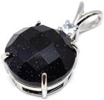 R. M. ékszer Kerek medál fém faz Goldstone kék 16mm (021853)