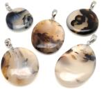 R. M. ékszer Lencse medál Achát dendrites A (MDG) (020615)