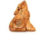 R. M. ékszer Ásvány medálok Átfúrt medál jáspis kép farkas 35x42mm (021291)