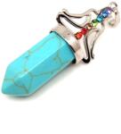 R. M. ékszer Csúcs medál fém buddha vil kék műanyag 12x60mm (021009)