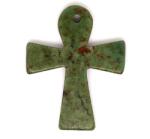 R. M. ékszer Átfúrt medál Jáde afrikai kereszt 40x50mm (021227)
