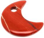 R. M. ékszer Jáspis vörös medál átfúrt félhold 35mm (021323)