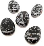 R. M. ékszer Átfúrt Obszidián hópehely csepp medál (020819)