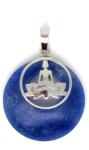 R. M. ékszer Ásvány medálok Fánk medál ülő buddha Kék kvarc 3cm (020860)