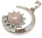 R. M. ékszer Hold nap medál fémmel Rózsakvarc 25mm (020667)
