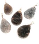 R. M. ékszer Felezett csepp medál Holdkő fek 2, 5x3, 5-4cm (MDG) (021137)