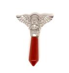 R. M. ékszer Koponya szárnyas medál fém jáspis 4, 5cm (020968)