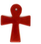 R. M. ékszer Átfúrt medál Jáspis vörös kereszt 40x50mm (021219)