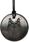 R. M. ékszer Shungit medál gravírozott farkas 30mm (024617)