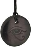 R. M. ékszer Shungit medál gravírozott Hórusz szeme 30mm (024611)