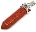 R. M. ékszer Csúcs medál hatszög Goldstone vörös 8x35mm (021901)