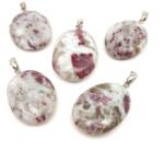 R. M. ékszer Lencse medál Rubellit kvarc AA (MDG) (020851)