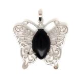 R. M. ékszer Pillangó fém medál Obszidián 4, 5x4cm (020781)