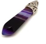 R. M. ékszer Csúcs medál szinezett achát lila 8x35mm (020870)